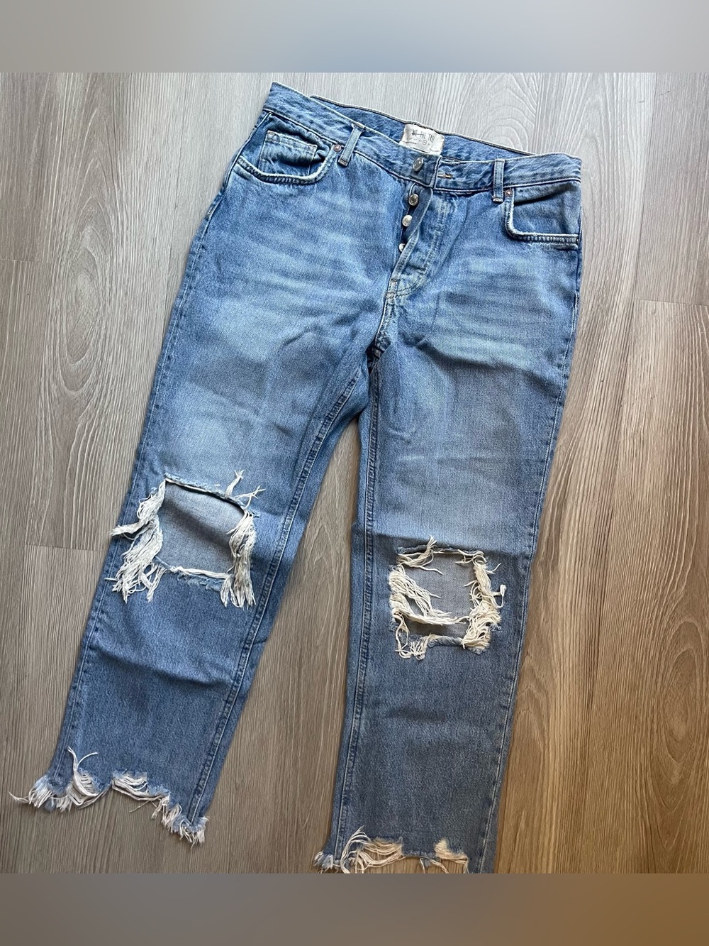 We the Free Mid Rise Distressed Jeans Size 28